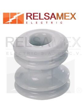 Aislador porcelana 1R 1C tipo carrete VALMAC 17800N resistencia transversal baja tensión acometidas sujeción remate NOM J-260 ANSI C29.3 Sigla 03 LAPEM