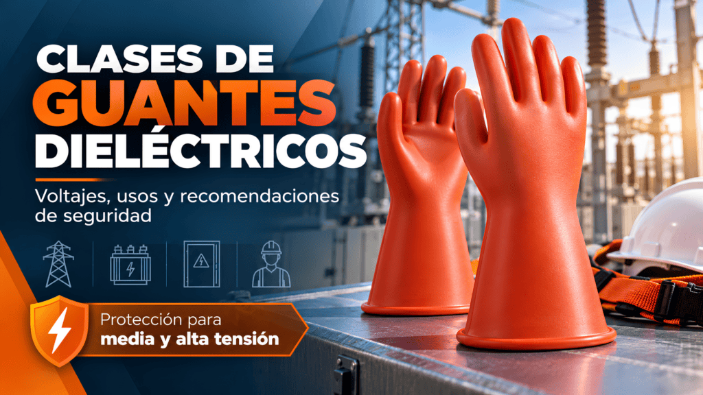 Clases de guantes dieléctricos para protección en trabajos eléctricos.
